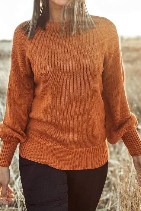 Autumn Ribbon-Back Knit Sweater