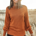  Autumn Ribbon-Back Knit Sweater
