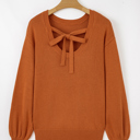  Autumn Ribbon-Back Knit Sweater