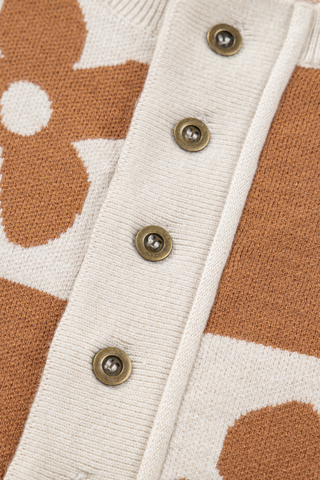 Retro Bloom Henley Sweater
