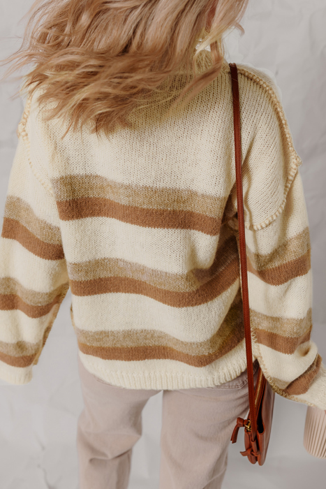 Caramel Drift Striped Sweater