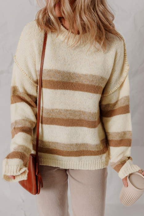 Caramel Drift Striped Sweater