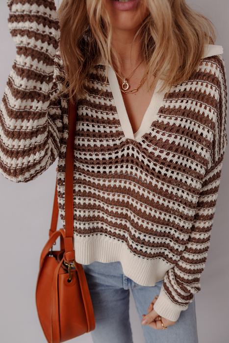 Cocoa Whirl Crochet Sweater