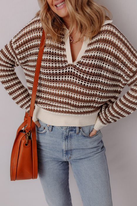 Cocoa Whirl Crochet Sweater