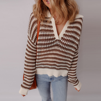 Cocoa Whirl Crochet Sweater