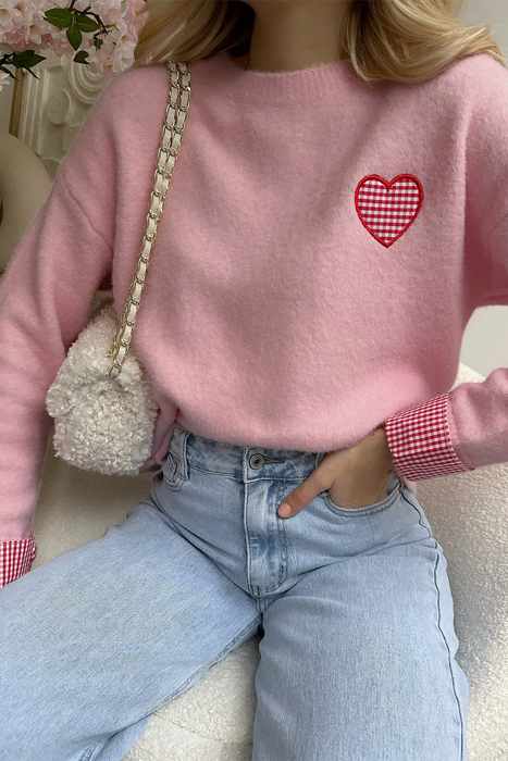 Sweet Little Gingham Knit Sweater