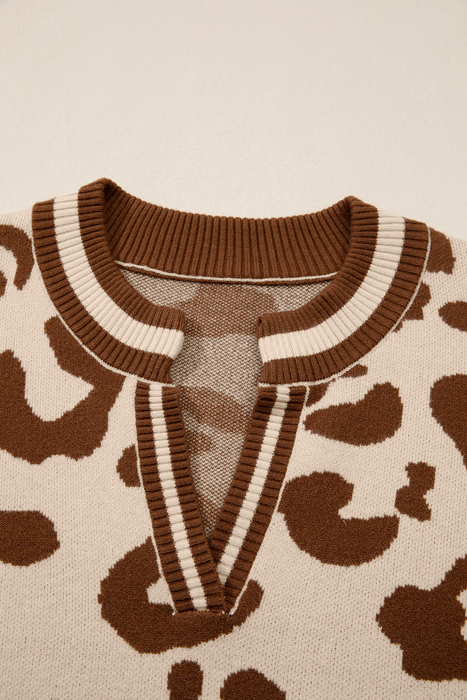 Wild Charm V-Neck Knit Sweater