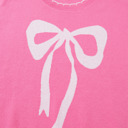  Magenta Scallop Bow Sweater