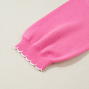  Magenta Scallop Bow Sweater