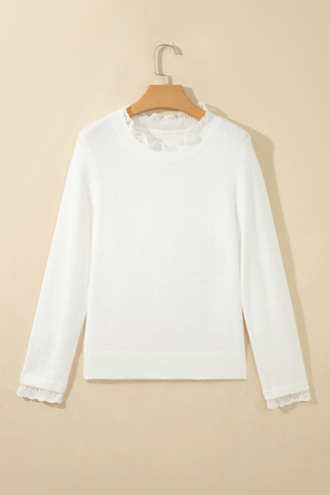 Soft Whispers Lace Trim Sweater