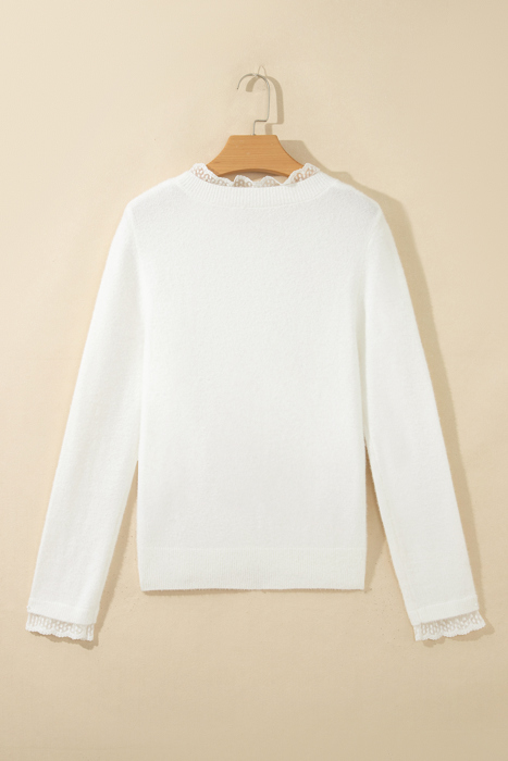 Soft Whispers Lace Trim Sweater