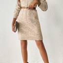  Winter Button Charm Sweater Dress