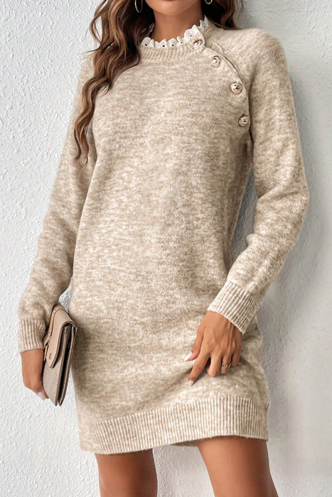 Winter Button Charm Sweater Dress