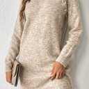  Winter Button Charm Sweater Dress