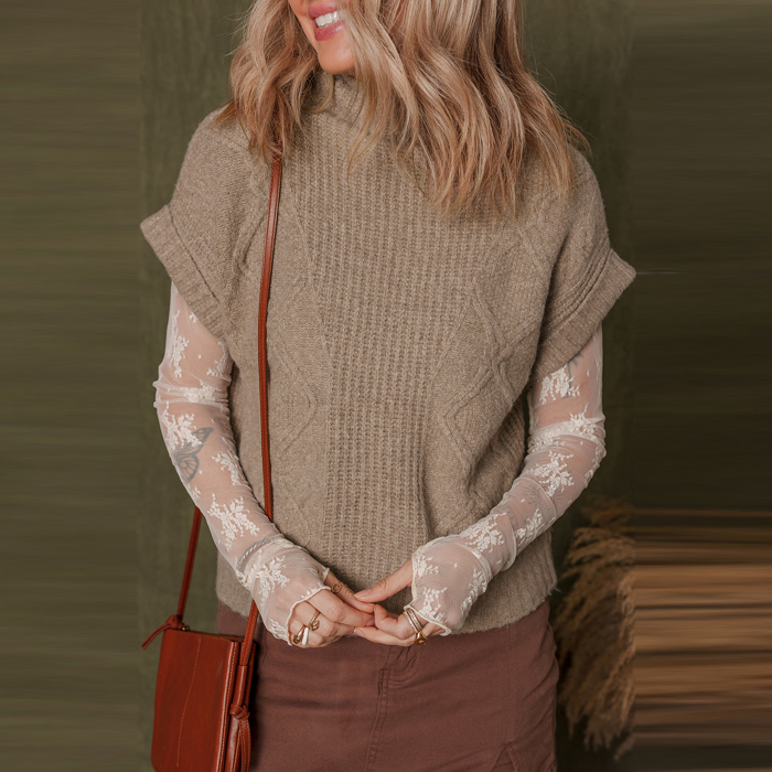 Whispering Meadow Cable Knit Vest