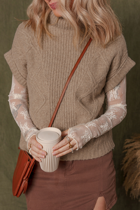 Whispering Meadow Cable Knit Vest
