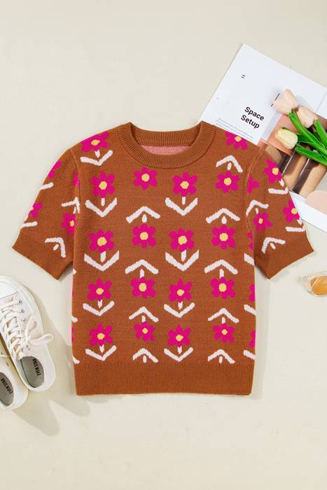 Retro Bloom Knit Top