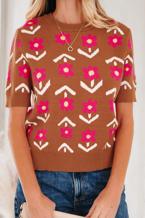 Retro Bloom Knit Top