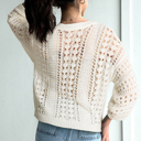  Dreamy Lattice Open-Knit Sweater
