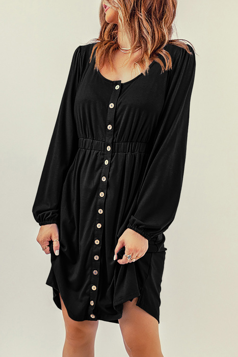 Midnight Charm Button Dress
