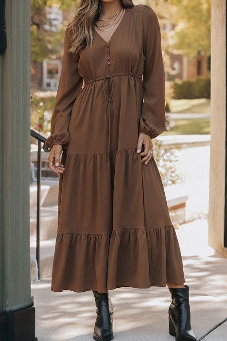 Chestnut Whispers Maxi Dress