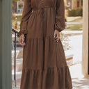  Chestnut Whispers Maxi Dress