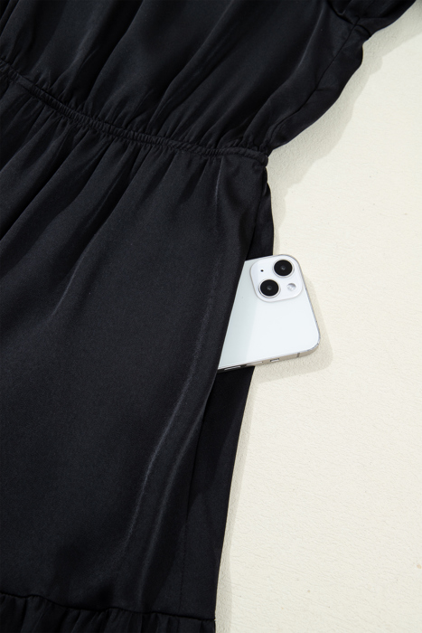 Midnight Tiered Ruffle Midi Dress