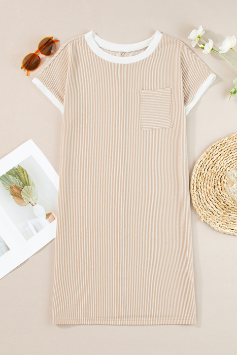 Ribbed Pocket T-Shirt Dress