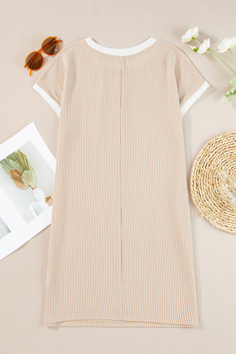 Ribbed Pocket T-Shirt Dress