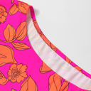  Electric Bloom Ruffle Sleeve Dress
