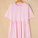  Sweet Pink Babydoll Mini Dress