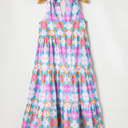  Rainbow Bloom Ruffle Tiered Midi Dress