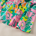  Tropical Bloom Button-Up Babydoll Dress