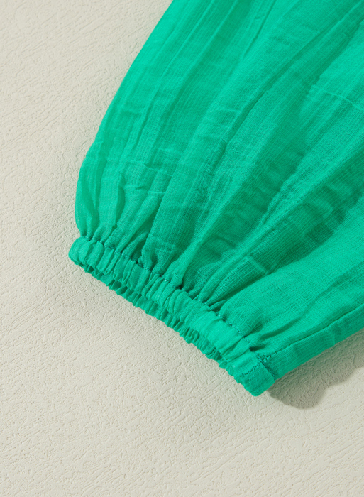 Emerald Whisper Ruffle Dress