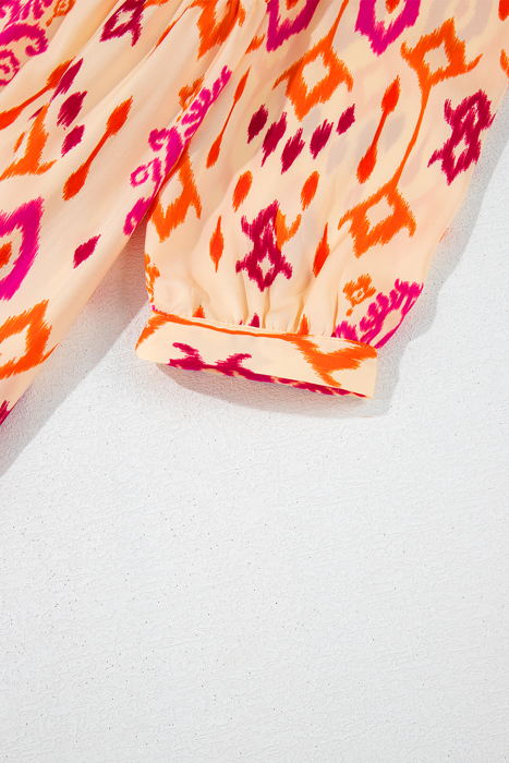 Coral Ikat Glow Maxi Dress