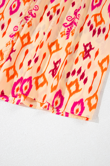 Coral Ikat Glow Maxi Dress