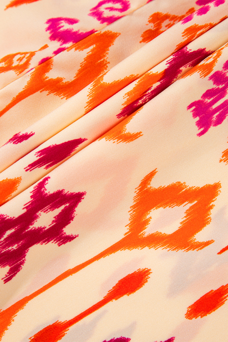 Coral Ikat Glow Maxi Dress