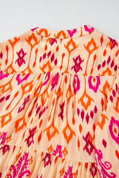 Coral Ikat Glow Maxi Dress
