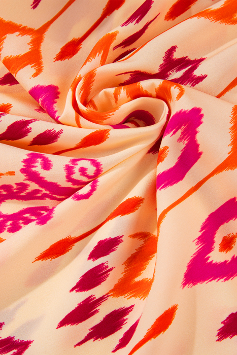 Coral Ikat Glow Maxi Dress