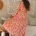  Coral Ikat Glow Maxi Dress