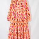  Coral Ikat Glow Maxi Dress