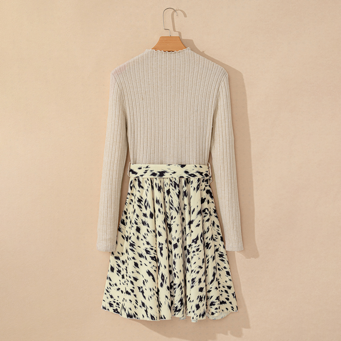 Wild Muse Knit Dress Belted 1 Piece Dress (Top included)