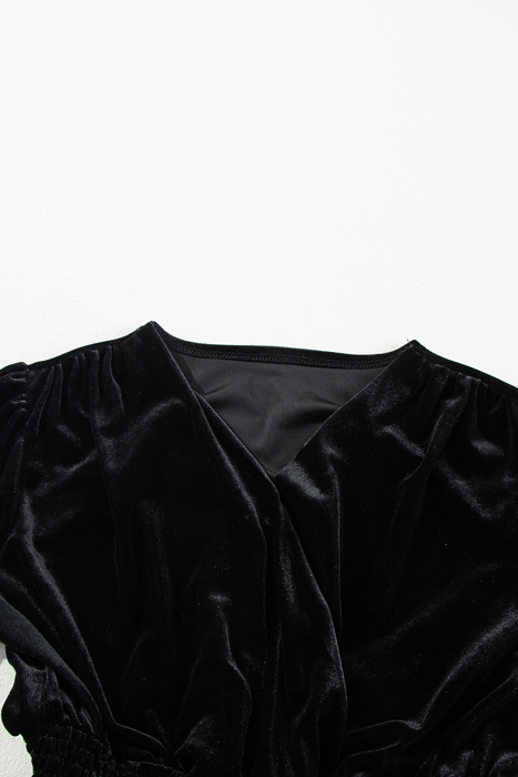 Midnight Velvet Wrap Mini Dress