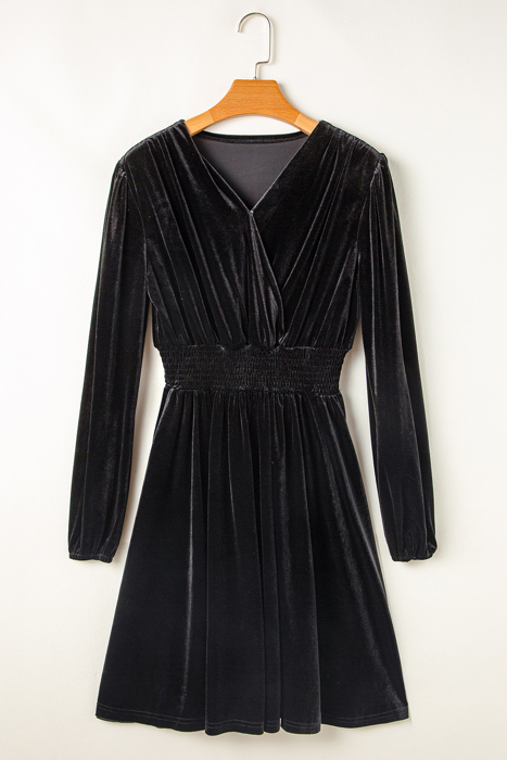 Midnight Velvet Wrap Mini Dress