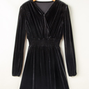  Midnight Velvet Wrap Mini Dress