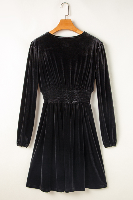 Midnight Velvet Wrap Mini Dress