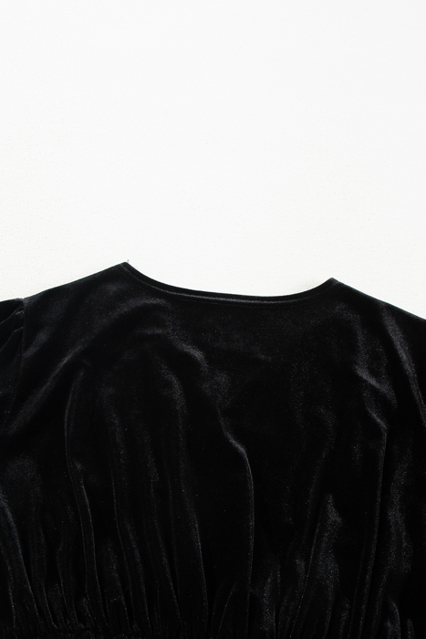 Midnight Velvet Wrap Mini Dress