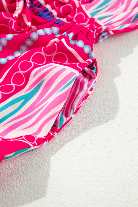 Neon Ikat Ruffle Mini Dress
