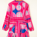  Neon Ikat Ruffle Mini Dress