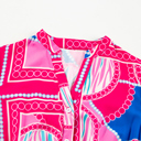  Neon Ikat Ruffle Mini Dress